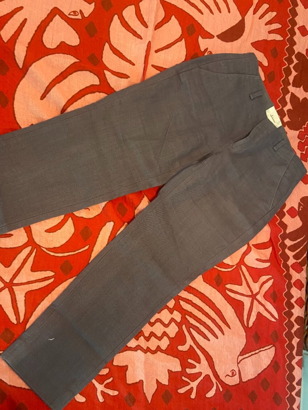 ELEVENSES via Anthropologie. cropped straight slim ankle linen pants.
